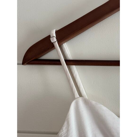 Women’s White Corset Style Ruffle Hem Top Size M— Y2K Aesthetic | Coquette Style - Picture 2 of 10